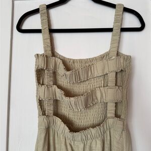 Light green backless smocked dress never worn